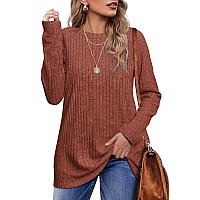 Ofeefan Halloween Shirts For Women Long Sleeve Halloween Sweater Caramel Orange Xl