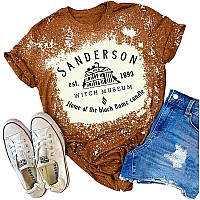 Halloween Hocus Pocus T Shirt Women Sanderson Letter Print Graphic Tshirt Bleached Tees Tops