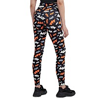 Sissycos Womens Halloween Crossover Leggings High Waisted Printed Tights Bats Silhouettes Small