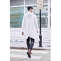 Coofandy Cloak Hoodie Men Halloween Costume Lightweight Sweatshirt Poncho White Medium