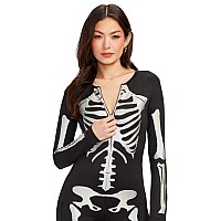 Tipsy Elves Form Fitting Flattering Skeleton Bodysuits For Halloween Womens Sexy Skeleton Costume Womens Silver Shimmer