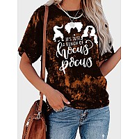 Halloween T Shirt Women Sanderson Letter Print Tiedye Graphic Tshirt Hocus Pocus Tees Tops