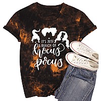 Halloween T Shirt Women Sanderson Letter Print Tiedye Graphic Tshirt Hocus Pocus Tees Tops