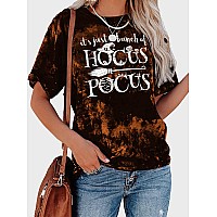 Halloween T Shirt Women Sanderson Letter Print Tiedye Graphic Tshirt Hocus Pocus Tees Tops