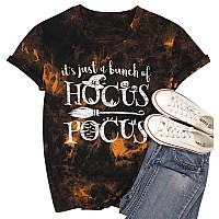 Halloween T Shirt Women Sanderson Letter Print Tiedye Graphic Tshirt Hocus Pocus Tees Tops