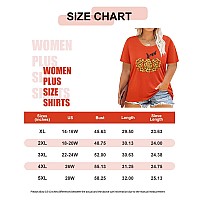 Carcos Plus Size Orange Tops For Women 4X Halloween Raglan Shirts Cheetah Print Crewneck Long Sleeve Tunics Casual Blouse Loose