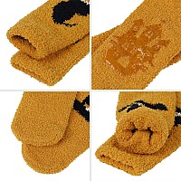 Womens Halloween Socks Halloween Fuzzy Socks Grip Socks Novelty Funny Spooky Socks Holiday Witch Bat Pumpkin Socks Warm Fluffy S