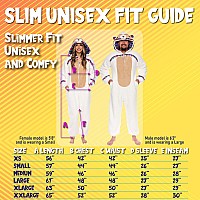 Funziez Slim Fit Sherpa Adult Onesie Animal Halloween Costume Plush One Piece Cosplay Suit For Women And Men