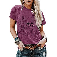 Novelty Hocus Pocus Women Top Funny Graphic Murder Shows And Comfy Clothes Short Sleeve Halloween Shirt Purple Xxxl