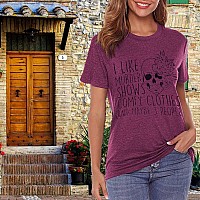 Novelty Hocus Pocus Women Top Funny Graphic Murder Shows And Comfy Clothes Short Sleeve Halloween Shirt Purple Xxxl