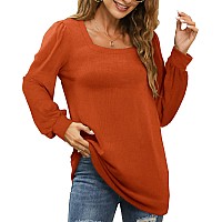 Wiholl Sweatshirt For Women Loose Fit Long Sleeve Tunic Tops For Leggings Halloween Orange 3X