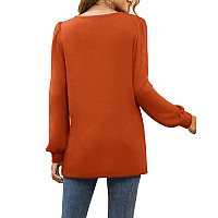 Wiholl Sweatshirt For Women Loose Fit Long Sleeve Tunic Tops For Leggings Halloween Orange 3X