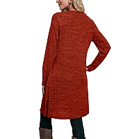 Ofeefan Burnt Orange Dress Fall Dress Sweater Halloween Dress For Women Buttons Side Xl