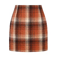 Orange Skirt For Women Trendy 2023 Fall Winter Halloween Skirt Clothes Cute Mini Pencil Plaid Short Skirtsorange M