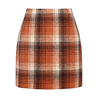 Orange Skirt For Women Trendy 2023 Fall Winter Halloween Skirt Clothes Cute Mini Pencil Plaid Short Skirtsorange M