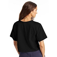 Ladies cropped Heritage T-Shirt - BLAcK - XS(D0102H7D9ZJ)