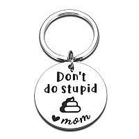 Ggojagst Dont Do Stupid St Poop Love Mum Keychain Funny Stupid Stuffs Halloween Basket Stuffers Son Gifts From Mom Teen Boy Gir