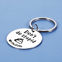 Ggojagst Dont Do Stupid St Poop Love Mum Keychain Funny Stupid Stuffs Halloween Basket Stuffers Son Gifts From Mom Teen Boy Gir