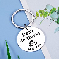 Ggojagst Dont Do Stupid St Poop Love Mum Keychain Funny Stupid Stuffs Halloween Basket Stuffers Son Gifts From Mom Teen Boy Gir