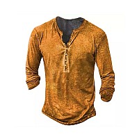 Mens Halloween Shirts Pumpkin Henley Shirts Vintage V Neck Long Sleeve Shirts Washed T Shirts For Men