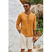 Mens Halloween Shirts Pumpkin Henley Shirts Vintage V Neck Long Sleeve Shirts Washed T Shirts For Men