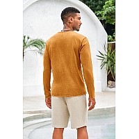 Mens Halloween Shirts Pumpkin Henley Shirts Vintage V Neck Long Sleeve Shirts Washed T Shirts For Men