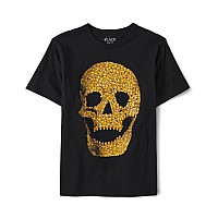 The Childrens Place Boys All Holidays Short Sleeve Graphic Tshirts Halloween Candy Skull Xlarge