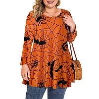 Belaroi Halloween Shirts For Women Plus Size Tops 34 Sleeve Tunic Shirts For Leggings Halloween Costumes Pumpkin Witch Horror