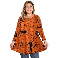 Belaroi Halloween Shirts For Women Plus Size Tops 34 Sleeve Tunic Shirts For Leggings Halloween Costumes Pumpkin Witch Horror