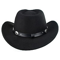 Kids Western Hats Boys Girls Cowboy Felt Fedora With Belt Buckle 37T