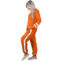 Aloodor Two Piece Outfits For Women Trendy Fall Clothes Sweatsuit Loungewear Halloween Orange 3Xl