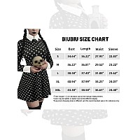 Giking Halloween Addams Family Costumes Cosplay Contrast Doll Collar Women Adult Wednesday Costume Dressblack Prints