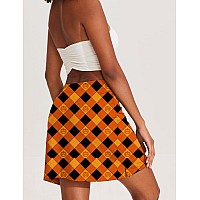 Ekouaer Womens Halloween Skirt Skorts With Pockets High Waisted Pickleball Skirts Printed Tennis Skortsorange Print Xl