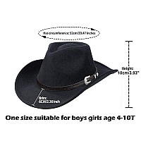 Kids Western Hats Boys Girls Cowboy Felt Fedora With Belt Buckle 38T