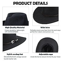 Kids Western Hats Boys Girls Cowboy Felt Fedora With Belt Buckle 38T