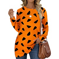 Ofeefan Womens Tops Dressy Causal Long Sleeve Crew Neck Fall Halloween Sweatshirt Xl