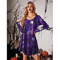 Jollielovin Women Long Sleeve Dress With Pockets Plus Size Swing Casual Loose Tshirt Dresses For Halloween Holidays Carnival Par