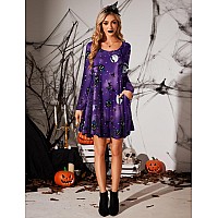 Jollielovin Women Long Sleeve Dress With Pockets Plus Size Swing Casual Loose Tshirt Dresses For Halloween Holidays Carnival Par