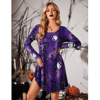 Jollielovin Women Long Sleeve Dress With Pockets Plus Size Swing Casual Loose Tshirt Dresses For Halloween Holidays Carnival Par