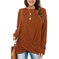 Jescakoo Womens Fall Tops Dressy Casual Fall 2023 Halloween Sweatshirts For Women Orange 2Xl