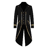 Runcati Mens Steampunk Victorian Jackets Gothic Tailcoat Costume Vintage Tuxedo Viking Renaissance Pirate Halloween Coats