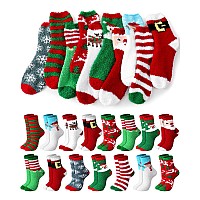 Liitrsh 40 Pairs Christmas Fuzzy Socks Women Kids Holiday Socks Fluffy Christmas Socks Advent Calendar Socks For Holiday Favors