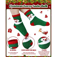 Liitrsh 40 Pairs Christmas Fuzzy Socks Women Kids Holiday Socks Fluffy Christmas Socks Advent Calendar Socks For Holiday Favors