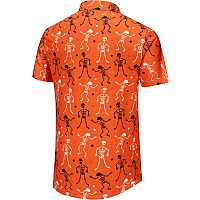 Kyku Button Up Skull Shirts For Men Halloween Shirt Summer Skeleton Orange 2Xl