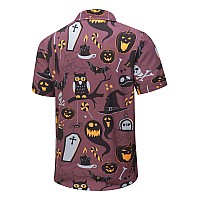 Shelucki Hawaiian Shirt For Men Unisex Summer Beach Casual Short Sleeve Button Down Shirts Printed Palmshadow Clothing Hallowe