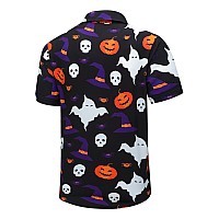 Shelucki Hawaiian Shirt For Men Unisex Summer Beach Casual Short Sleeve Button Down Shirts Printed Palmshadow Clothing Hallowe