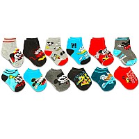 Mickey Mouse Christmas Advent Calendar Set Bundle Of 12 Pairs Of Toddler Socks For Boys Size 47 Plus Stickers Disney Sock G