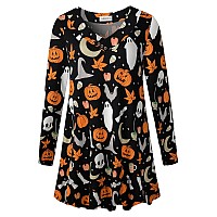 Larace Halloween Shirts For Women Plus Size V Neck Tunic Tops Long Sleeve Loose Clothes For Leggingsflower93 3X