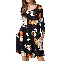 Jollielovin Women 34 Sleeve Plus Size Halloween Casual Fall Dresses 2024 Crew Neck T Shirt Long Tunic Dress