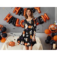 Jollielovin Women 34 Sleeve Plus Size Halloween Casual Fall Dresses 2024 Crew Neck T Shirt Long Tunic Dress